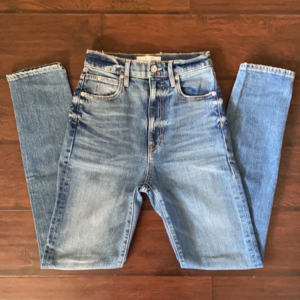 SLVRLAKE Denim Beatnik Slim Straight Leg High Waisted Jeans - Picture 3 of 6